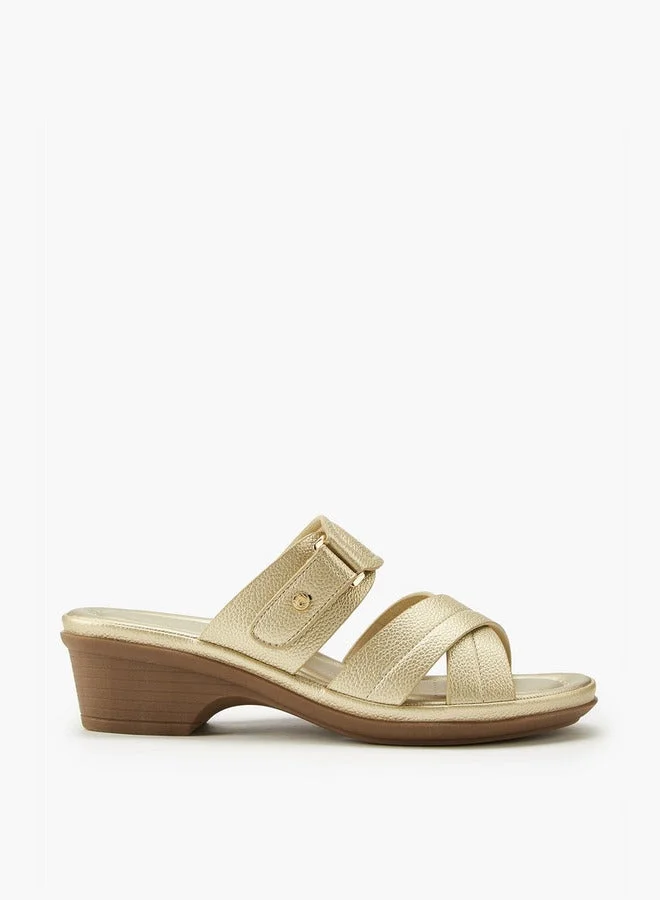 Flora Bella By Shoexpress Criss-Cross Textured Slip-On Sandals