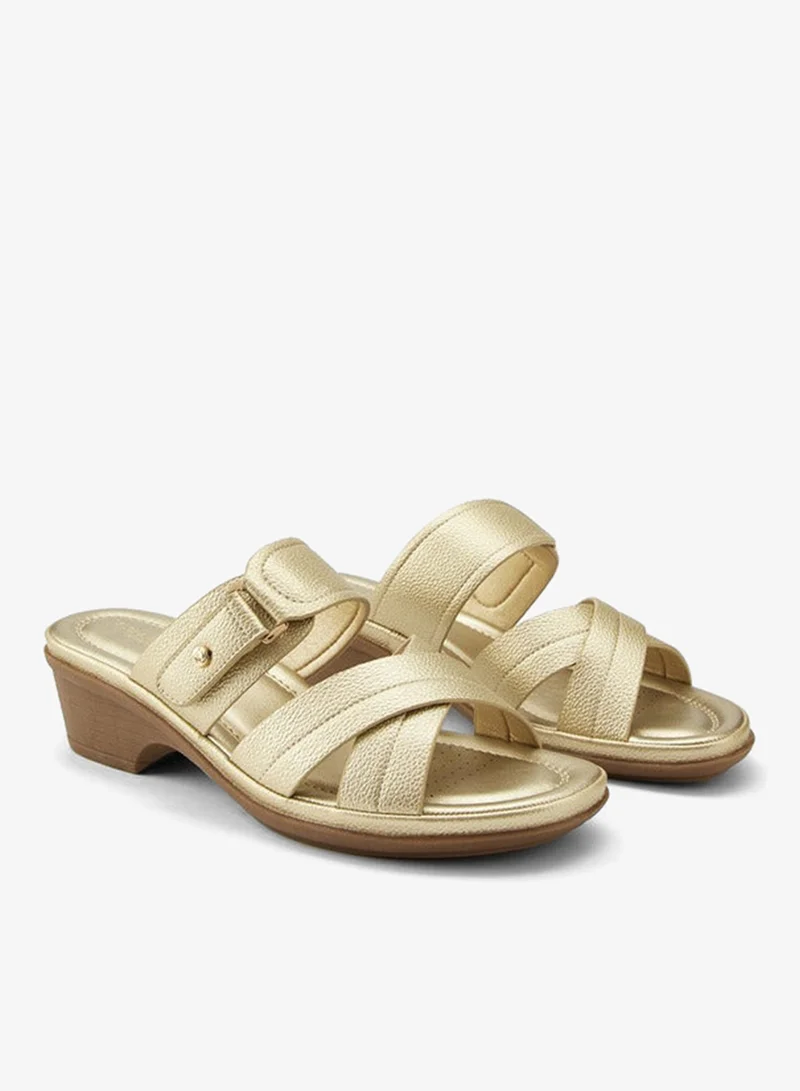 Flora Bella By Shoexpress Criss-Cross Textured Slip-On Sandals