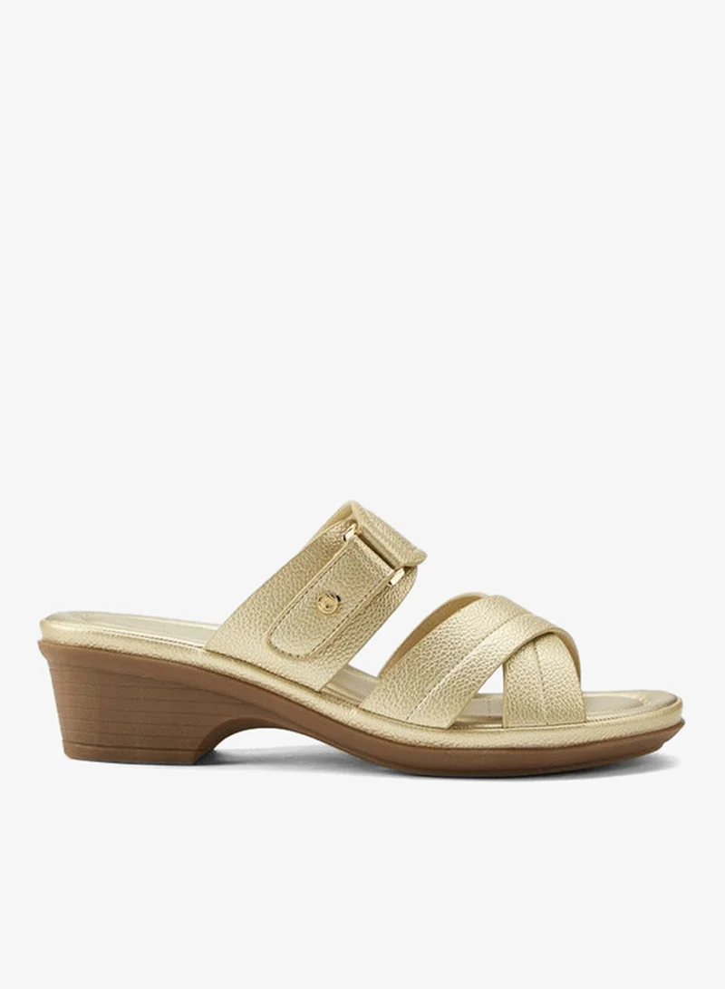 Flora Bella By Shoexpress Criss-Cross Textured Slip-On Sandals