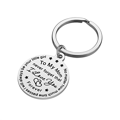 iJuqi Parent Gifts from Daughter for Christmas - 2PCS Mom Dad Keychain Christmas Gifts for Parents Wedding Day (Silver) - Image 3