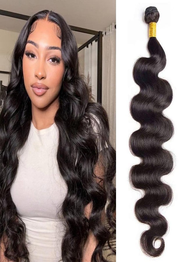 serwell Body Wave Bundles Human Hair - 10 Inch 10A Body Wave, 100% Unprocessed Virgin Brazilian Hair, Double Weft Weave, Natural Black - Image 1