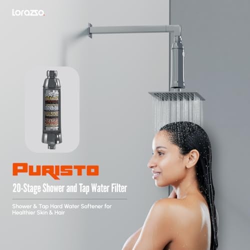 Lorazzo PURISTO 20-Stage Hard Water Softener for Tap & Shower | Water Filter for Tap | | Use for Any Tap in Home or Shower Head for Bathroom | Water Softener for Home - Image 2