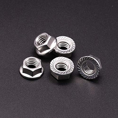 RoyceMart 3/8-16 (12 Pack) Serrated Flange Hex Nuts, 304 Stainless Steel 18/8 Flange Nuts, UNC Coarse Thread Hex Locknuts - Image 4