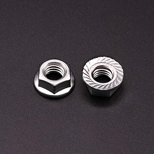 RoyceMart 3/8-16 (12 Pack) Serrated Flange Hex Nuts, 304 Stainless Steel 18/8 Flange Nuts, UNC Coarse Thread Hex Locknuts - Image 3