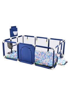 YOMA Baby Playpen with ball , Large Play fence for Baby and Toddlers, Large Play yard, Play pens ( blue  - Image 1