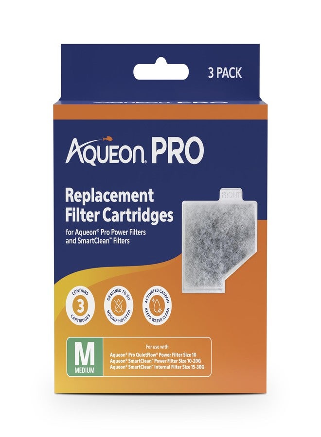 Aqueon PRO Replacement Filter Cartridges, NoDrip Design, for Freshwater and Saltwater Aquariums, Medium, 3 Pack - Image 1