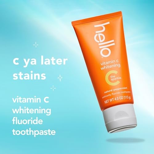Hello Vitamin C Whitening Toothpaste with Fluoride Whitening SLS Free Toothpaste Pack Up to 2 Shades Whiter Teeth No Peroxide Safe for Everyday Use Natural Peppermint 2 Pack 40 Oz Tubes - Image 5
