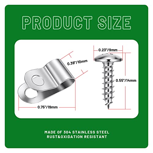 Sptchapn Fence Wire Clamps Agricultural Fencing Mounting Clips Stainless Steel Wire Clips with Screws for Welded Wire to Wood Metal or Vinyl Fence 200 - Image 3