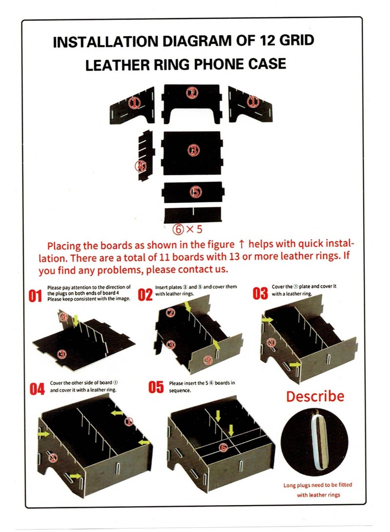 ساراونت منظم مكتبي خشبي بـ 12 قسماً للوازم المكتبية وحامل للهاتف وجهاز التحكم عن بعد بلون خشبي داكن - Image 3