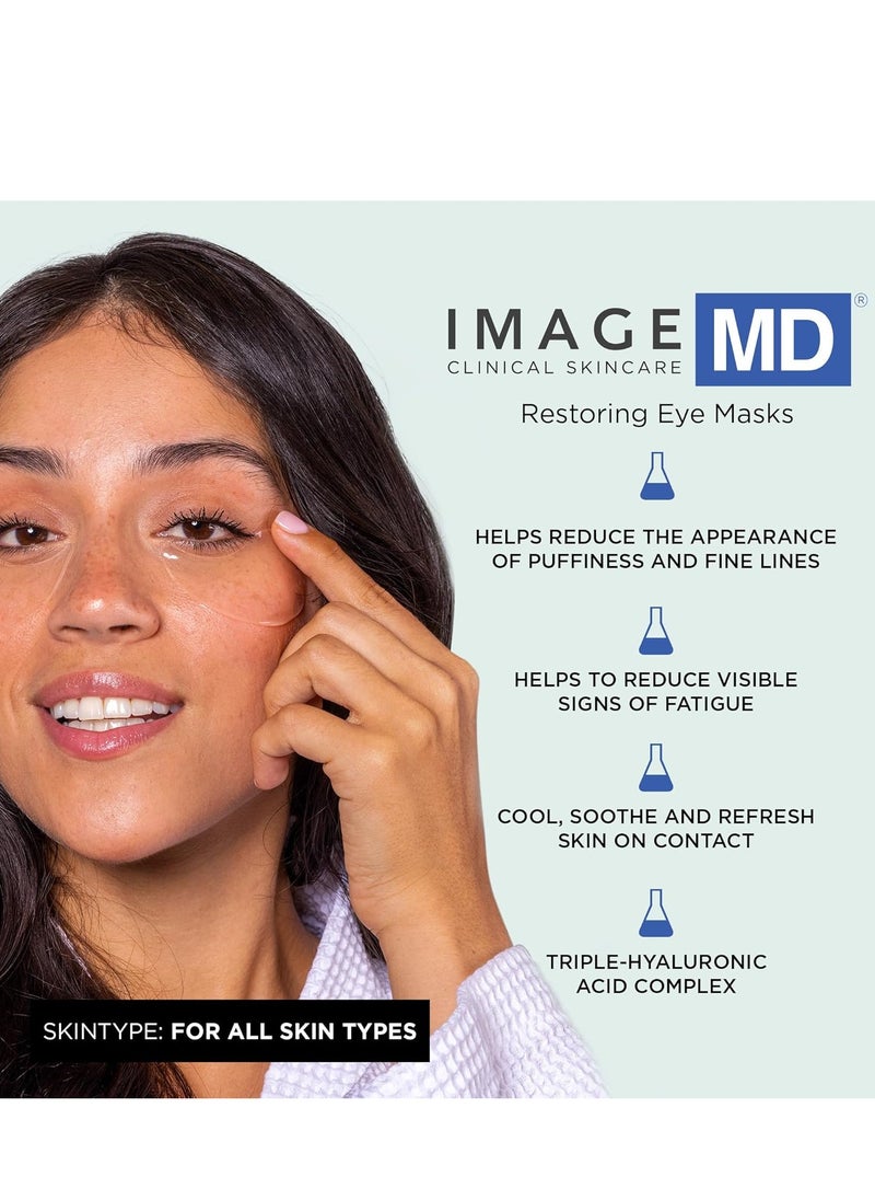 IMAGE SKINCARE IMAGE Skincare, IMAGE MD Restoring Eye Masks, Hydrating Hydro-Gel Under Eye Masks, 3x Hyaluronic Acid Visibly Firms and Hydrates  - Image 2