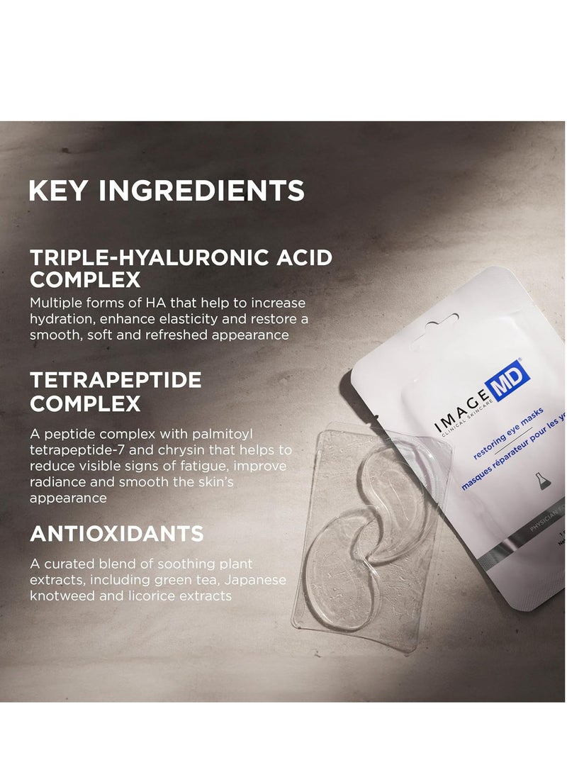 IMAGE SKINCARE IMAGE Skincare, IMAGE MD Restoring Eye Masks, Hydrating Hydro-Gel Under Eye Masks, 3x Hyaluronic Acid Visibly Firms and Hydrates  - Image 3