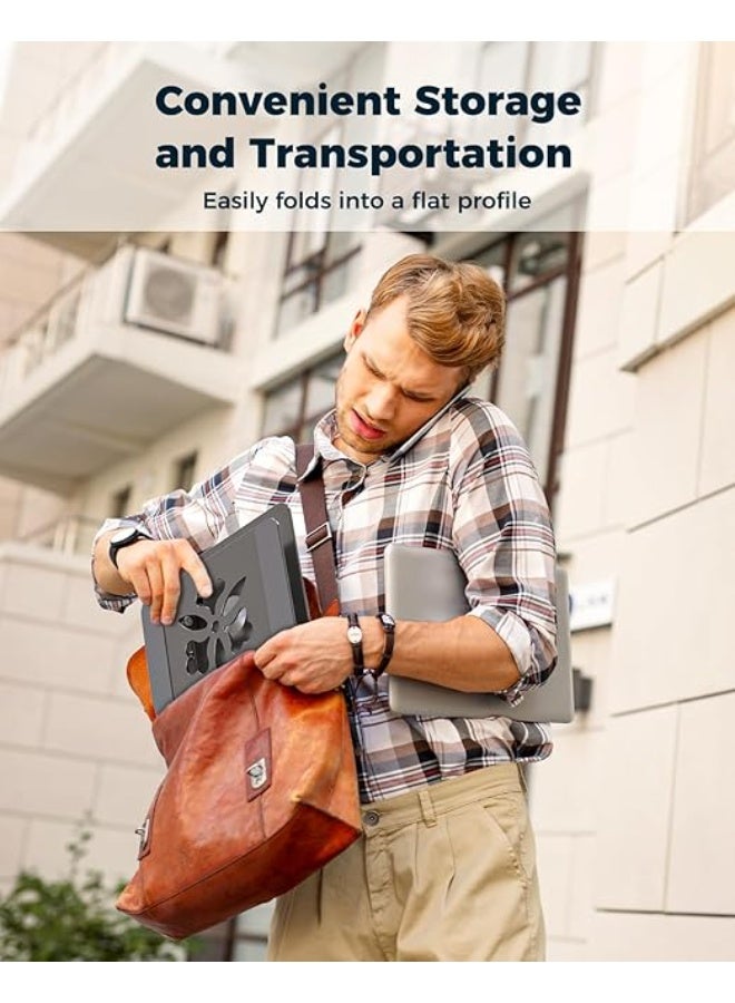 حامل لابتوب قابل للتعديل بقاعدة دوّارة 360 درجة - تصميم مريح ومتين - مناسب لأجهزة حتى 15.6 بوصة للاستخدام المكتبي والمنزلي - Image 2