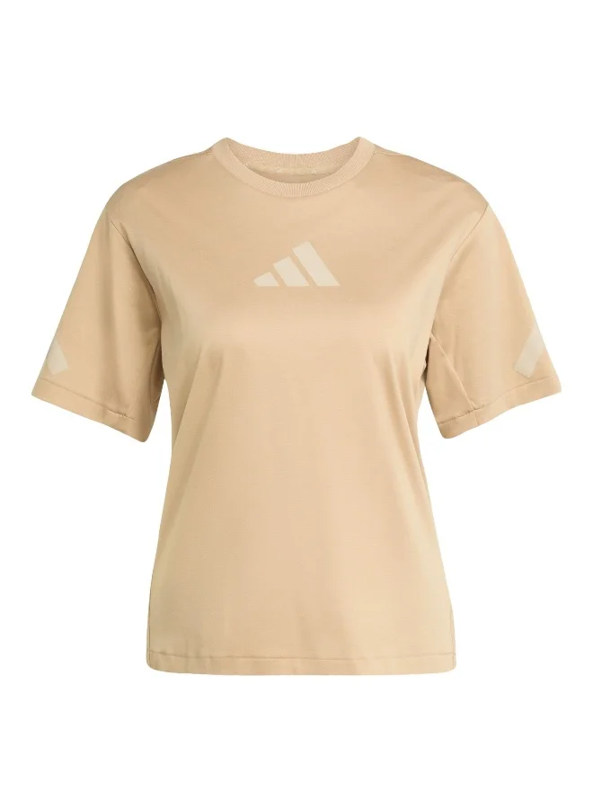 Adidas Adidas W Z.N.E. Tee Brown T-Shirt (Short Sleeve) T-Shirts For Women
