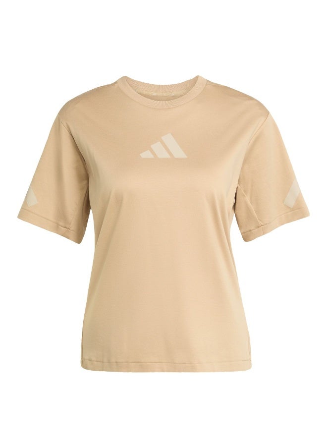 Adidas Adidas W Z.N.E. Tee Brown T-Shirt (Short Sleeve) T-Shirts For Women - Image 1