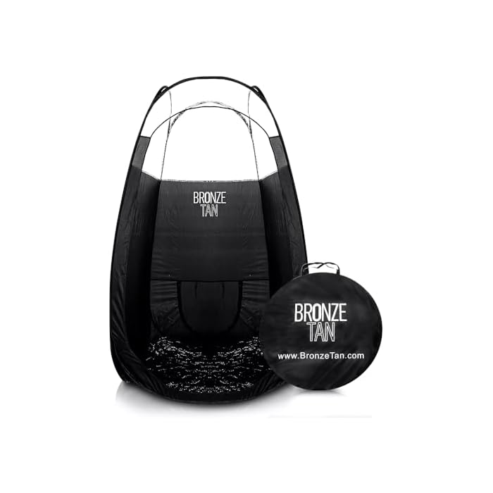 Pop Up Spray Tan Tent for Professionals - Waterproof Booth With Portable Carrying Case for Spray Tan Salons - Self Tanning Black by Bronze Tan