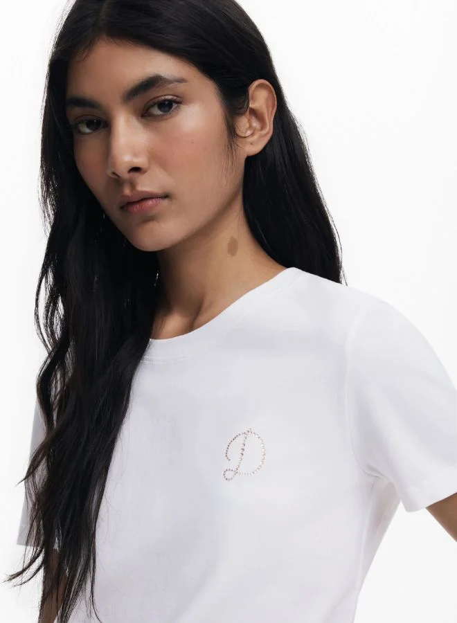 DESIGUAL "D" Strass T-Shirt