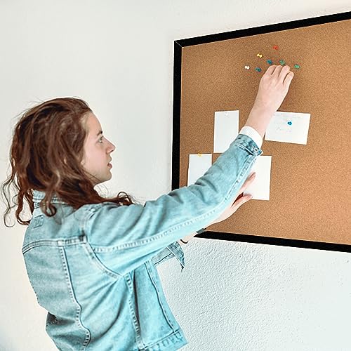 TooCust 16” x 24” Cork Boards for Walls with Black Wooden Frame 1pack, Double Sided Office Board for Wall Organizer, Bulletins Board Decorative Hanging Pin Board for School, Home & Office, Notice Board - Image 5