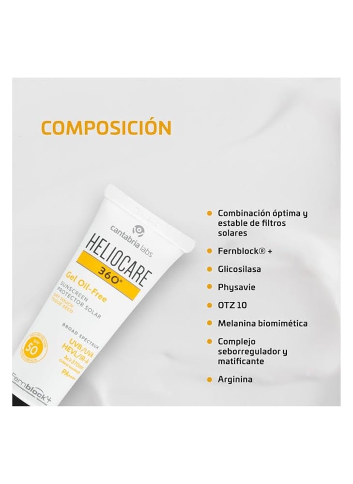 Heliocare - Heliocare, 360° Gel Oil Free Sunscreen, SPF 50, 50 ml - Image 1