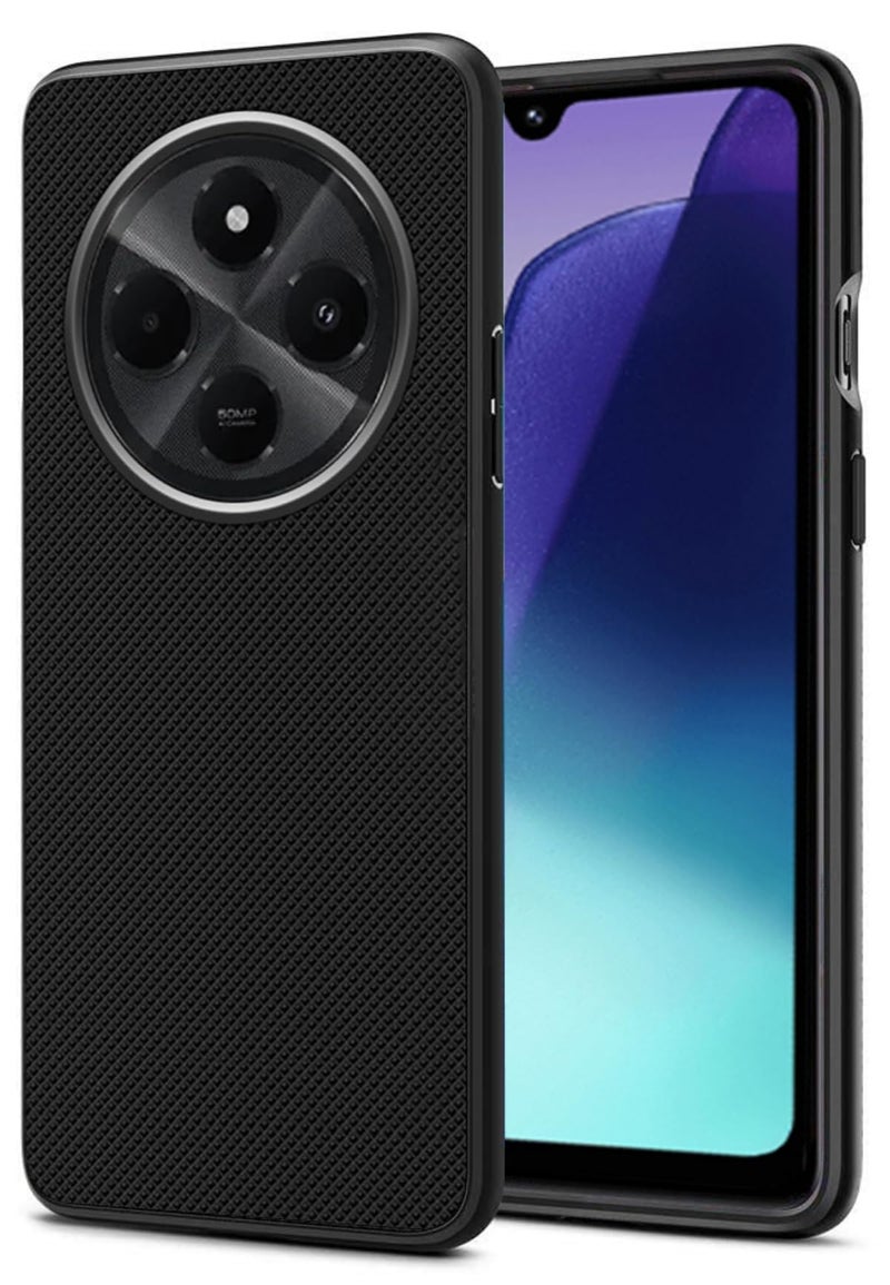 SHINESTAR Silicone Frosted Air Dotted Case Cover for Redmi A4 5G | Poco C75 5G | 14C 5G | Poco M7 | 360 Degree Camera Protection Back Cover for Redmi A4 5G | Poco C75 5G | 14C 5G | Poco M7 - Black - Image 1