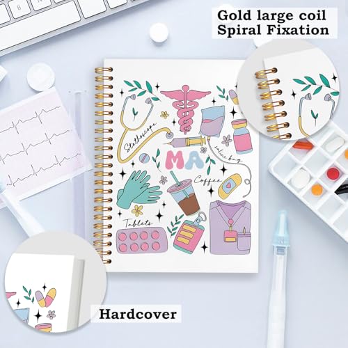 SNNDER Medical Assistant Gifts, MA Gifts for Women, MA Notebook Medical Journal Hardcover Spiral Notebook 5.5x8.3 Inch - Image 2