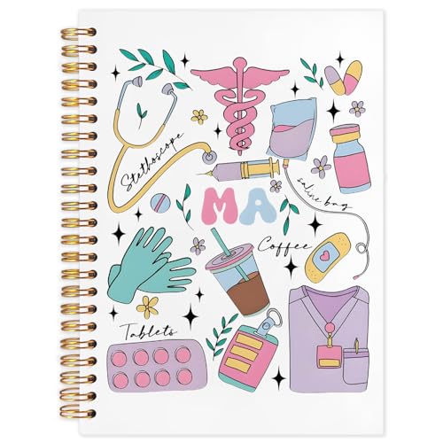 SNNDER Medical Assistant Gifts, MA Gifts for Women, MA Notebook Medical Journal Hardcover Spiral Notebook 5.5x8.3 Inch - Image 1
