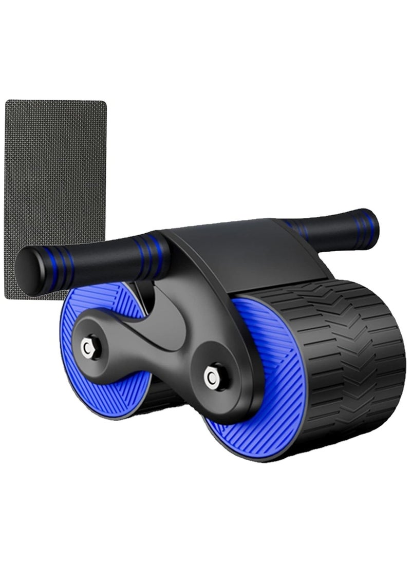 AIWANTO Double Wheel Round Abdominal Roller With Knee Mat, Bearing Structure, Household Abdominal Abs Exercise, Silo Silent Non-slip for Gym Blue  - Image 1