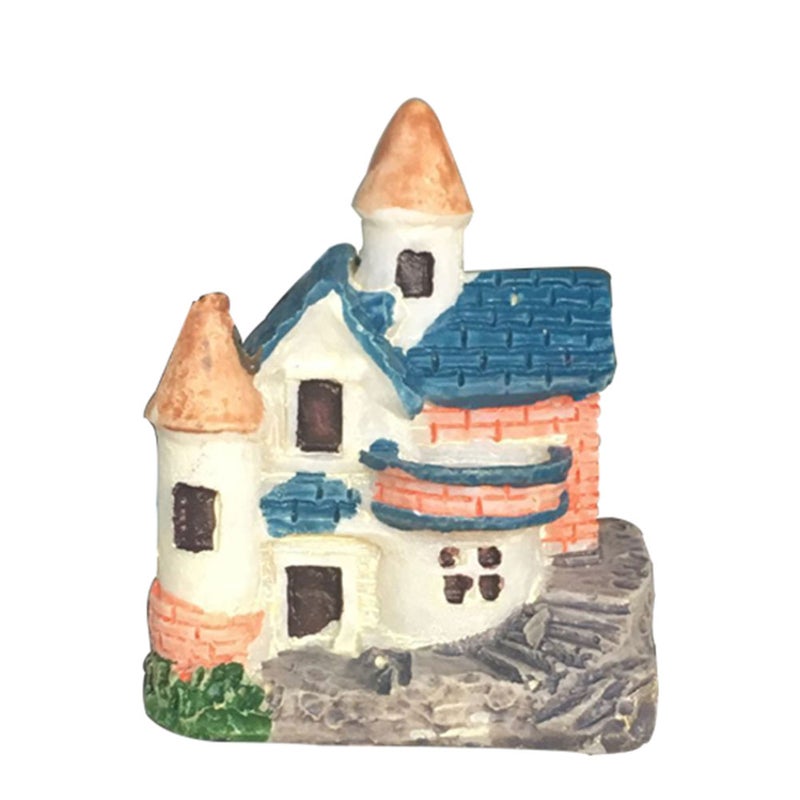 2pcs Simulated House Resin Artificial Landscape Miniature Landscape Decors Plant Ornaments for Doll House Landscape Supplies (Random Color) - Image 3