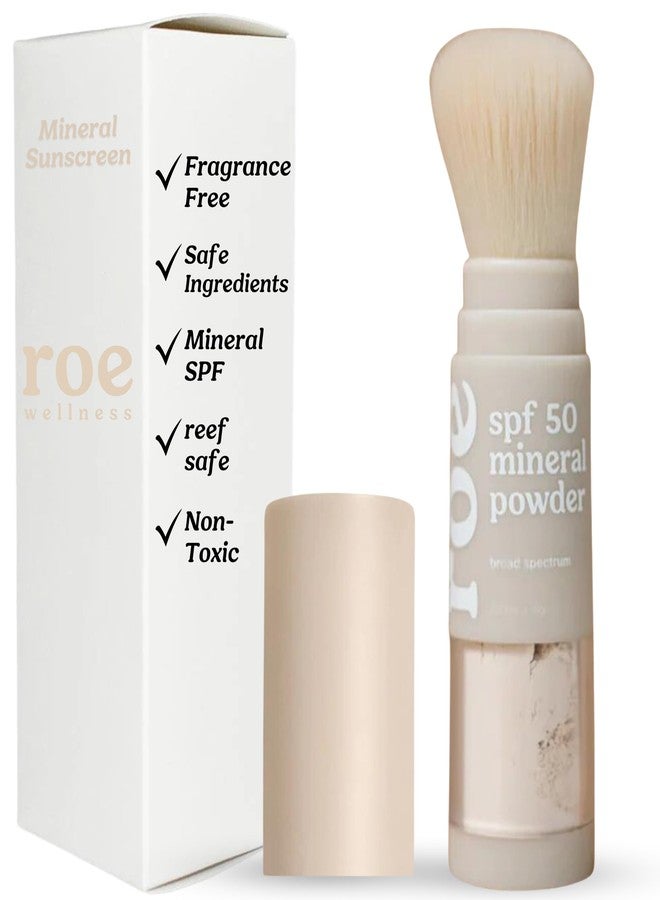 Roe Wellness- Kids SPF 50 Brush On Mineral Sunscreen Powder, Reef-Friendly, Easy to Apply for Kids, Babies & Parents - Image 1
