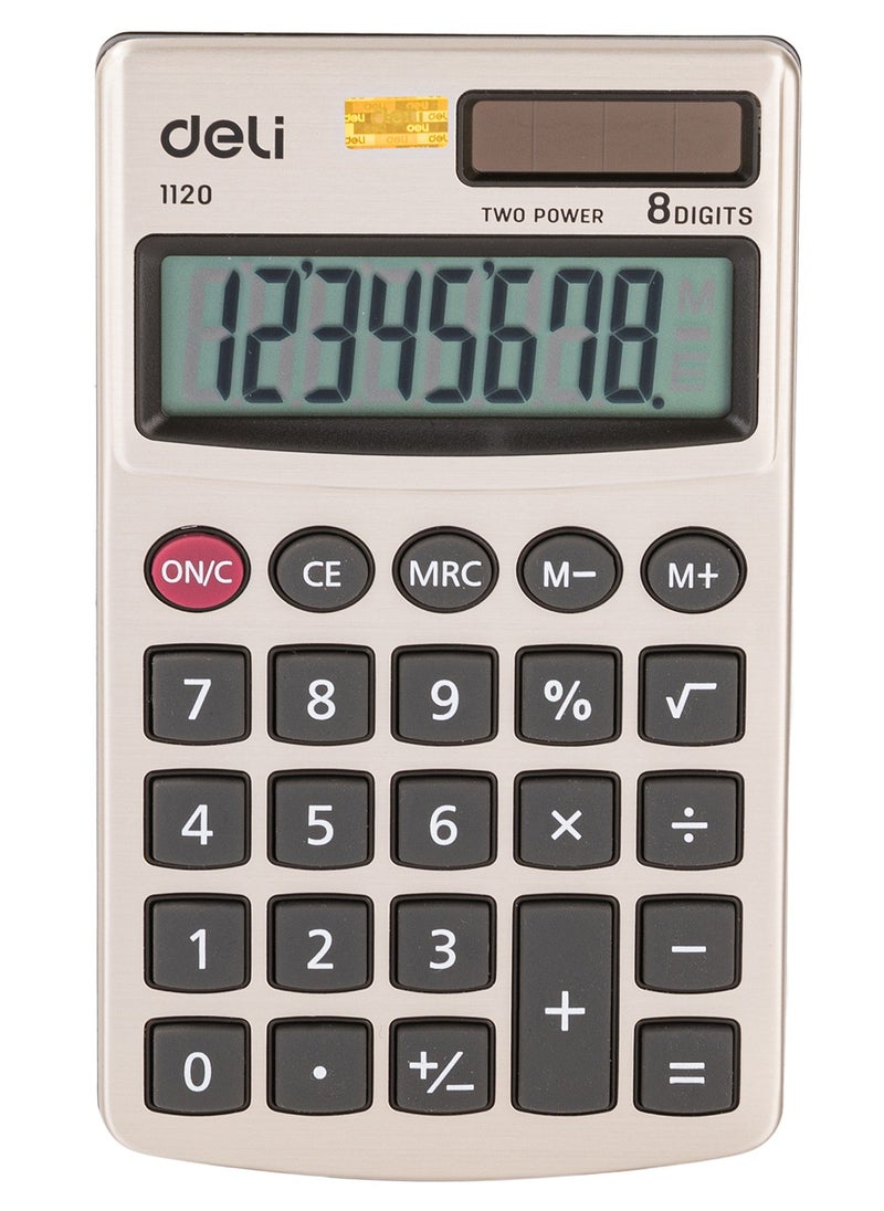 Deli Deli Metal Calculator - 8 Digits, Golden, E1120  - Image 1