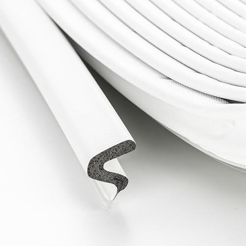 Ravinte Weather Stripping Door Seal Strip Soundproof Q Foam for Door Frame Exterior Large Gap Easy to Install White 50FT - Image 1