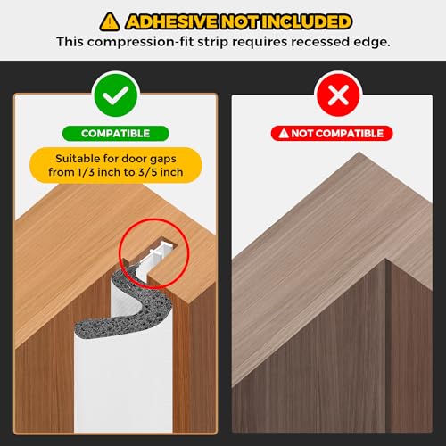 Ravinte Weather Stripping Door Seal Strip Soundproof Q Foam for Door Frame Exterior Large Gap Easy to Install White 50FT - Image 3