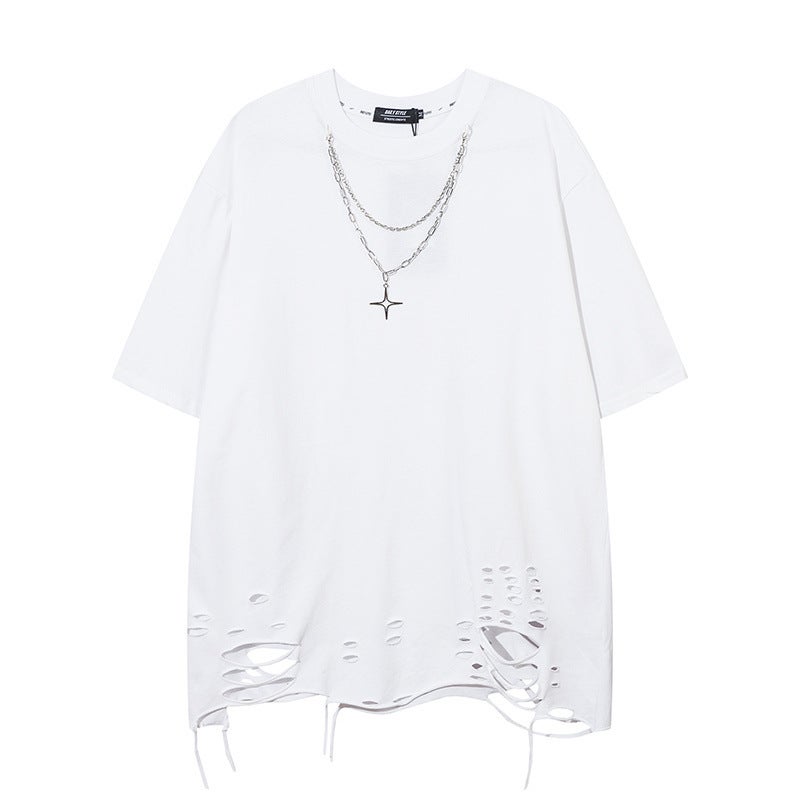 Loose Suede Heavy-Weight Round Neck Short-Sleeved T-Shirt Men'S Summer American Style Retro Trendy Brand Trendy Oversize Trendy Shirt - Image 2