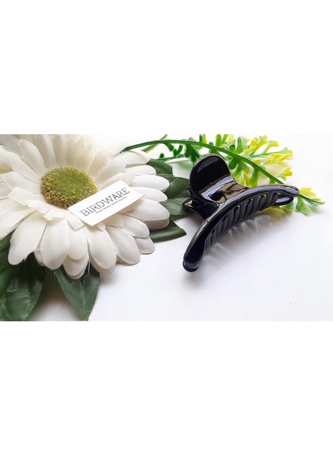 BIRDWARE Medium-Size Black, Shell Color Imported Acrylic Material Stone Butterfly Hair Clips For Women (Pack Of 5 Pc, Black, Shell Colour) | Hair Clutchers  - Image 2