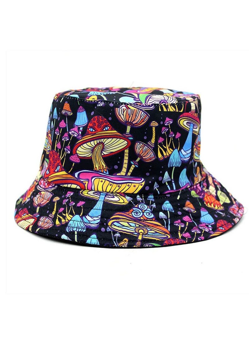 KASTWAVE Trendy Summer Bucket Hat for - Women Men Teens Double-Side Fisherman Stylish Reversible Mushroom Hat Hat Foldable Cool Colorful  for Summer Beach Concert Men Women - Image 1