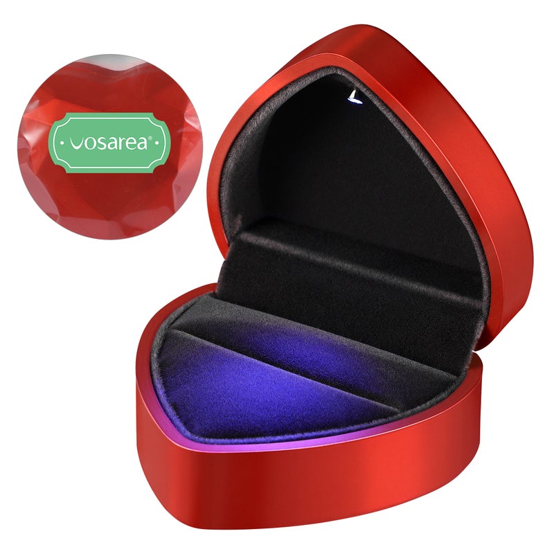 Lighted Heart Shape Storage Proposal Box For Wedding Anniversary Valentines Day - Image 5