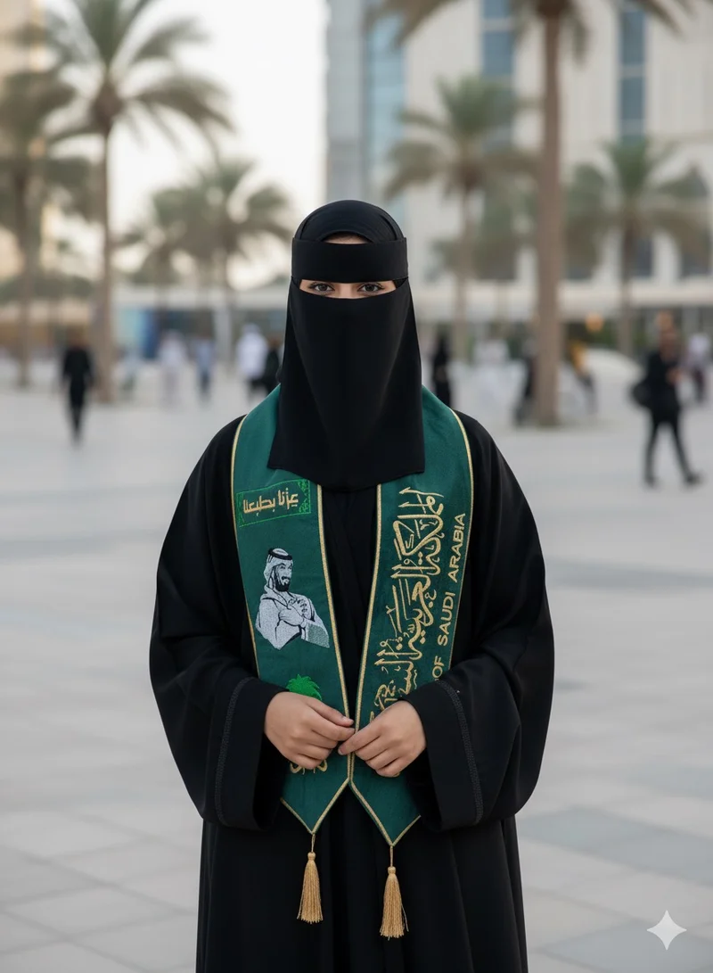 IKKXA Luxury Embroidered National Day Scarf IKN21 Green