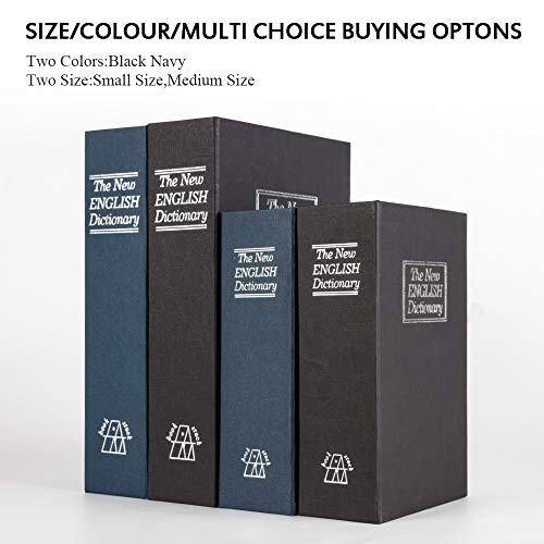 KYODOLED صندوق أمان كتاب KYODOLED مع قفل تركيبي، صندوق قفل معدني سري مخفي، صندوق جمع أموال مخفي، 9.5" × 6.2" × 2.2" أسود كبير - Image 5