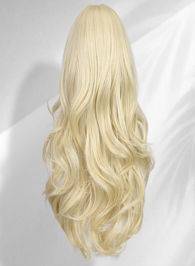 Quantum Love Blonde Curly U Part Wig Long Wavy V Part Wig Light Yaki for Black Women TALOS Layered Glueless Synthetic Half Wigs 22 Inch Full Head Clip in Hair - Image 4