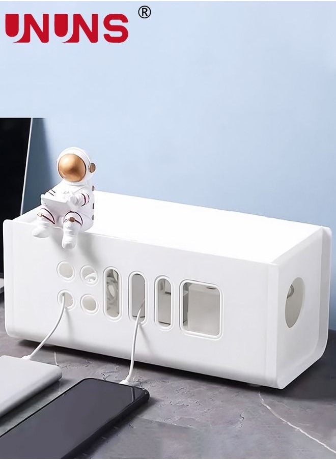 Cable Management Box, Under Desk Cord Organizer Box, Power Strip Box, Cable Management Kit, Cord Management Wire Organizer of Cable Clips&Cable Sleeve to Hide Wires & Cables