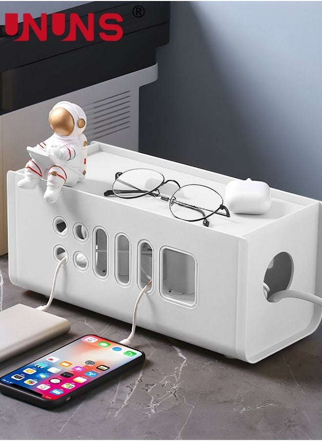 Cable Management Box, Under Desk Cord Organizer Box, Power Strip Box, Cable Management Kit, Cord Management Wire Organizer of Cable Clips&Cable Sleeve to Hide Wires & Cables