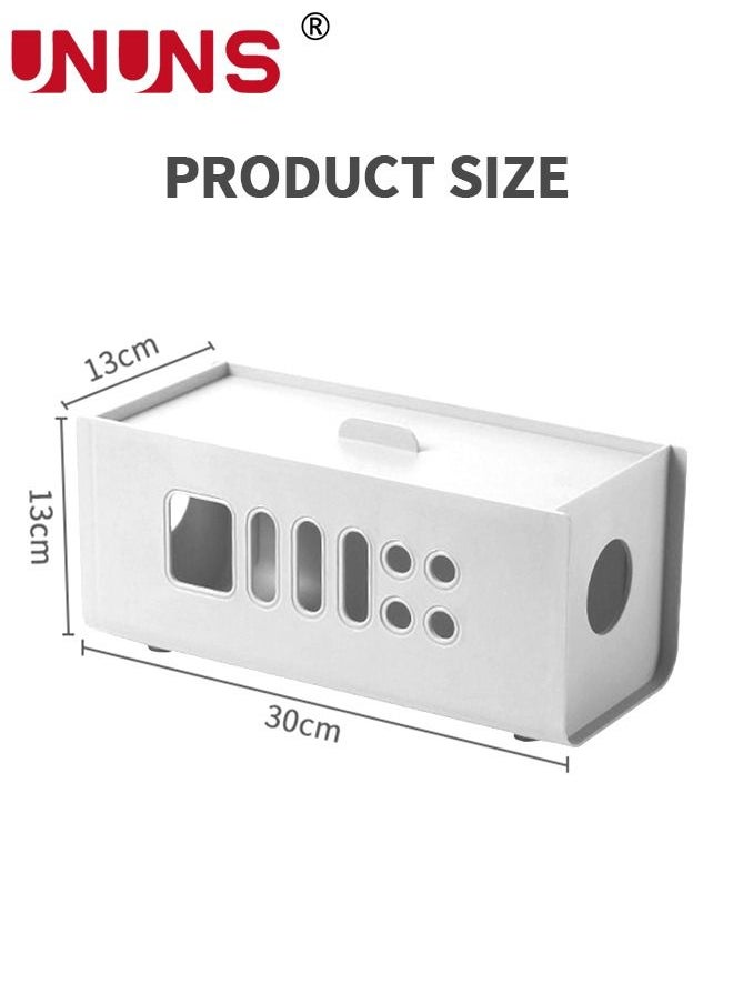 Cable Management Box, Under Desk Cord Organizer Box, Power Strip Box, Cable Management Kit, Cord Management Wire Organizer of Cable Clips&Cable Sleeve to Hide Wires & Cables