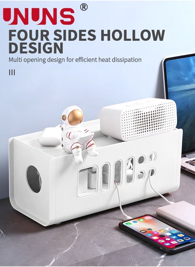 Cable Management Box, Under Desk Cord Organizer Box, Power Strip Box, Cable Management Kit, Cord Management Wire Organizer of Cable Clips&Cable Sleeve to Hide Wires & Cables