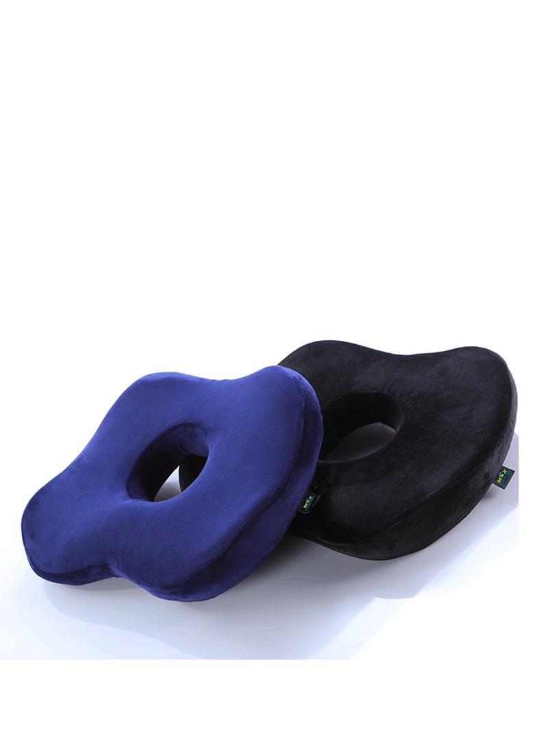 ماكس كمفورت مقعد بواسير بشكل مطور وفقا لأحدث دراسات العلاج الطبيعى , مقعد من الميموري الامريكي لمرضى البواسير للوقاية الآم والعصعص لون كحلي - Image 2