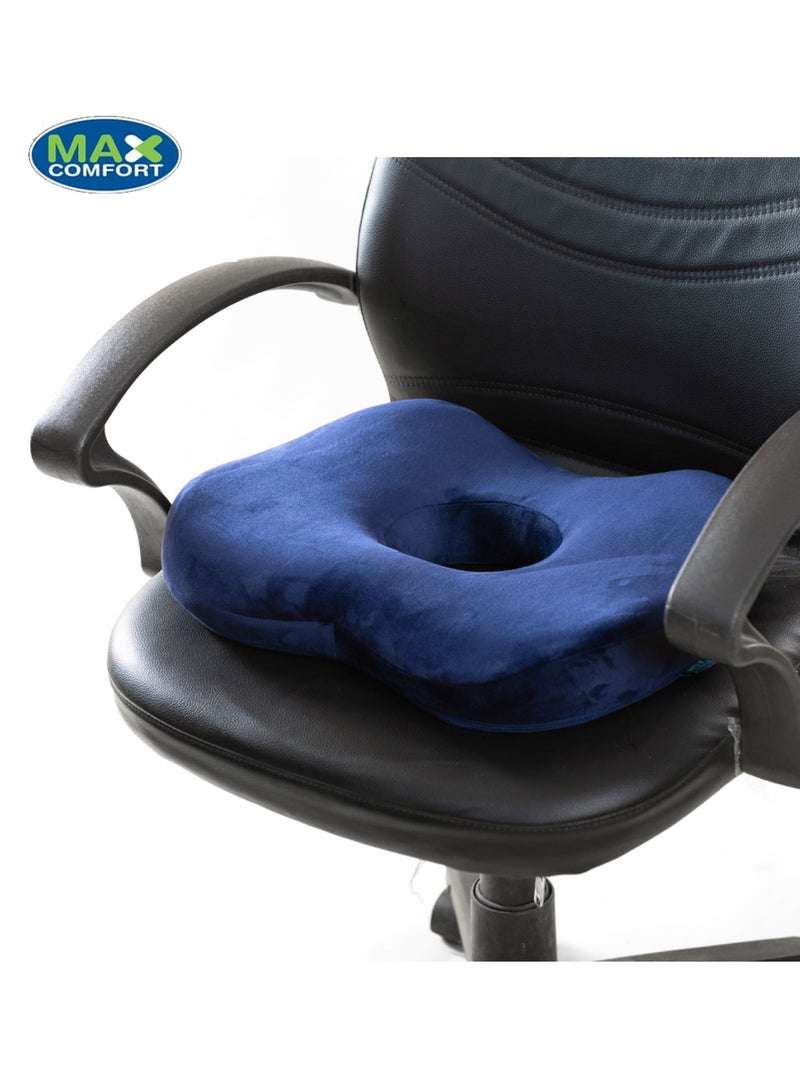 ماكس كمفورت مقعد بواسير بشكل مطور وفقا لأحدث دراسات العلاج الطبيعى , مقعد من الميموري الامريكي لمرضى البواسير للوقاية الآم والعصعص لون كحلي - Image 4