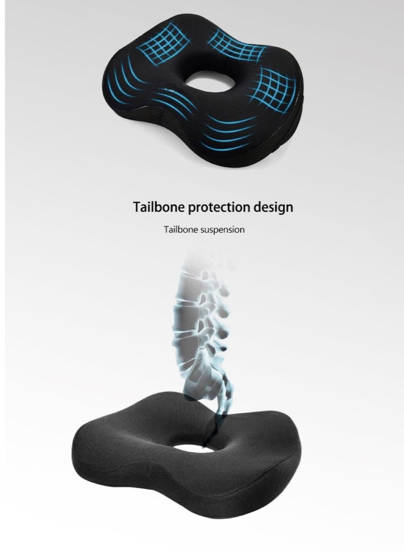 ماكس كمفورت مقعد بواسير بشكل مطور وفقا لأحدث دراسات العلاج الطبيعى , مقعد من الميموري الامريكي لمرضى البواسير للوقاية الآم والعصعص لون كحلي - Image 3