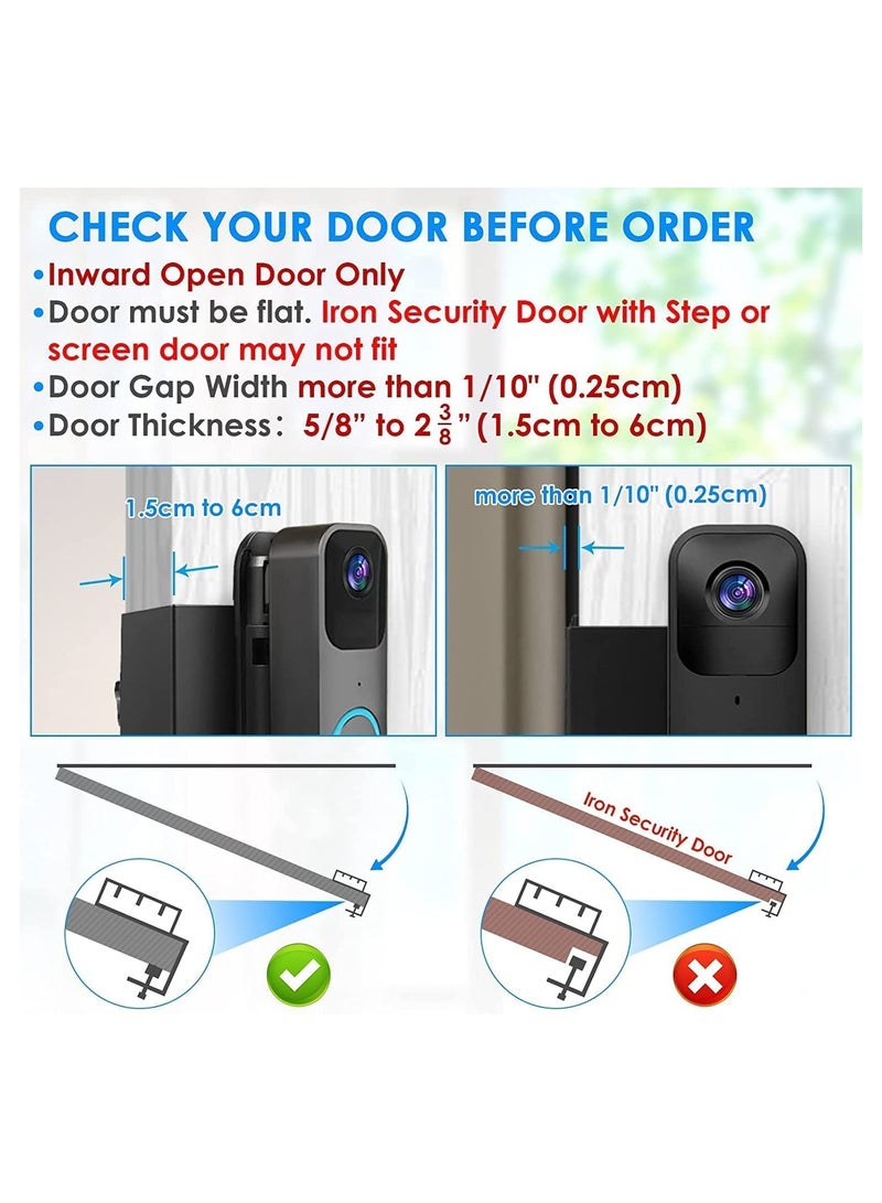 Zikra Doorbell Mount for Blink Video Doorbell No Drill Anti-Theft Doorbell Holder Adjustable Angle Fit Apartment Door Not Block Doorbell Sensor - Image 5