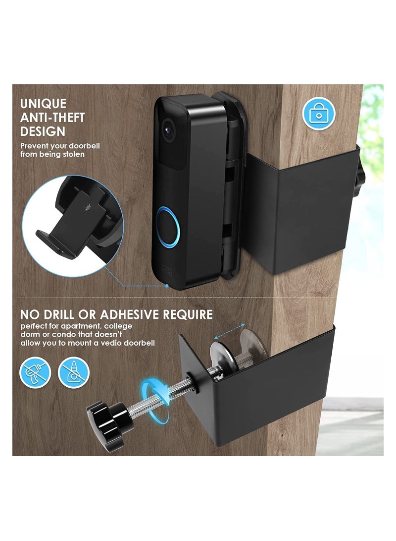 Zikra Doorbell Mount for Blink Video Doorbell No Drill Anti-Theft Doorbell Holder Adjustable Angle Fit Apartment Door Not Block Doorbell Sensor - Image 2