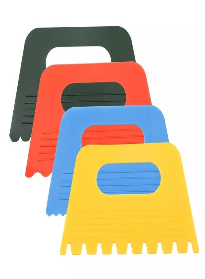 53 Arts 4 Pcs Plastic Paint Scrapers for Water, Oil & Painting Paint, Texture Design Tool, Clay Texture Design Tool Art, 15 x 7 cm(Pack of 4, Multi-colors) - Image 2