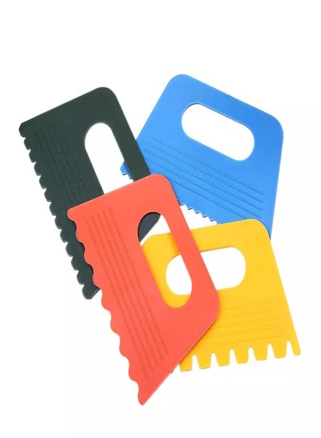 53 Arts 4 Pcs Plastic Paint Scrapers for Water, Oil & Painting Paint, Texture Design Tool, Clay Texture Design Tool Art, 15 x 7 cm(Pack of 4, Multi-colors) - Image 3
