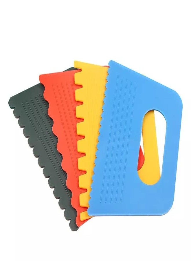 53 Arts 4 Pcs Plastic Paint Scrapers for Water, Oil & Painting Paint, Texture Design Tool, Clay Texture Design Tool Art, 15 x 7 cm(Pack of 4, Multi-colors) - Image 1